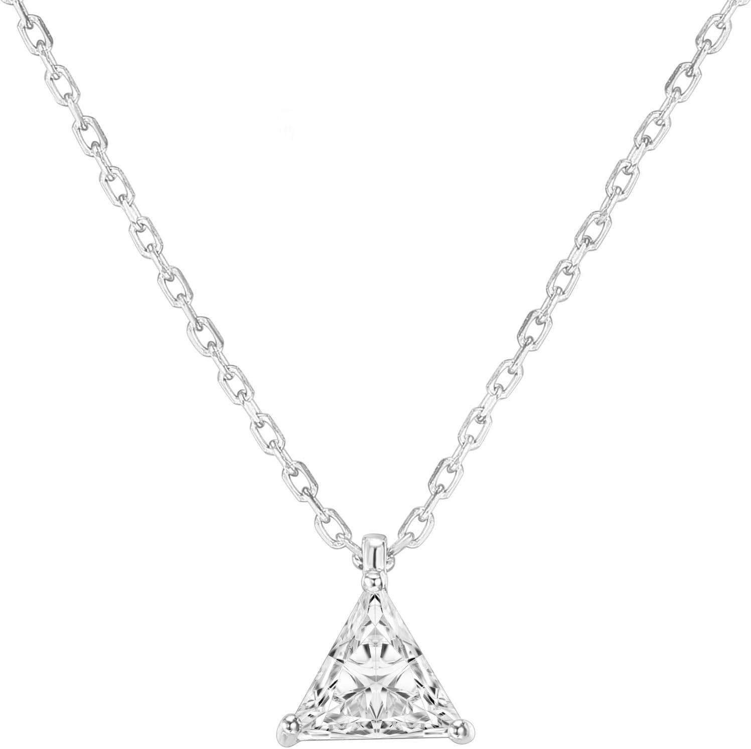image:imagePAVOI 14K Gold Plated Cubic Zirconia Diamond Pendant Necklace for Women Adjustable SliderWhite Gold