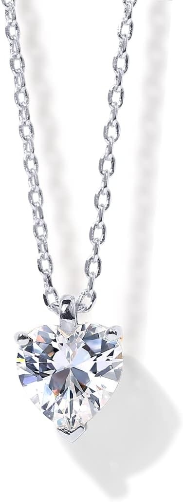 image:imagePAVOI 14K Gold Plated Cubic Zirconia Diamond Pendant Necklace for Women Adjustable SliderWhite Gold