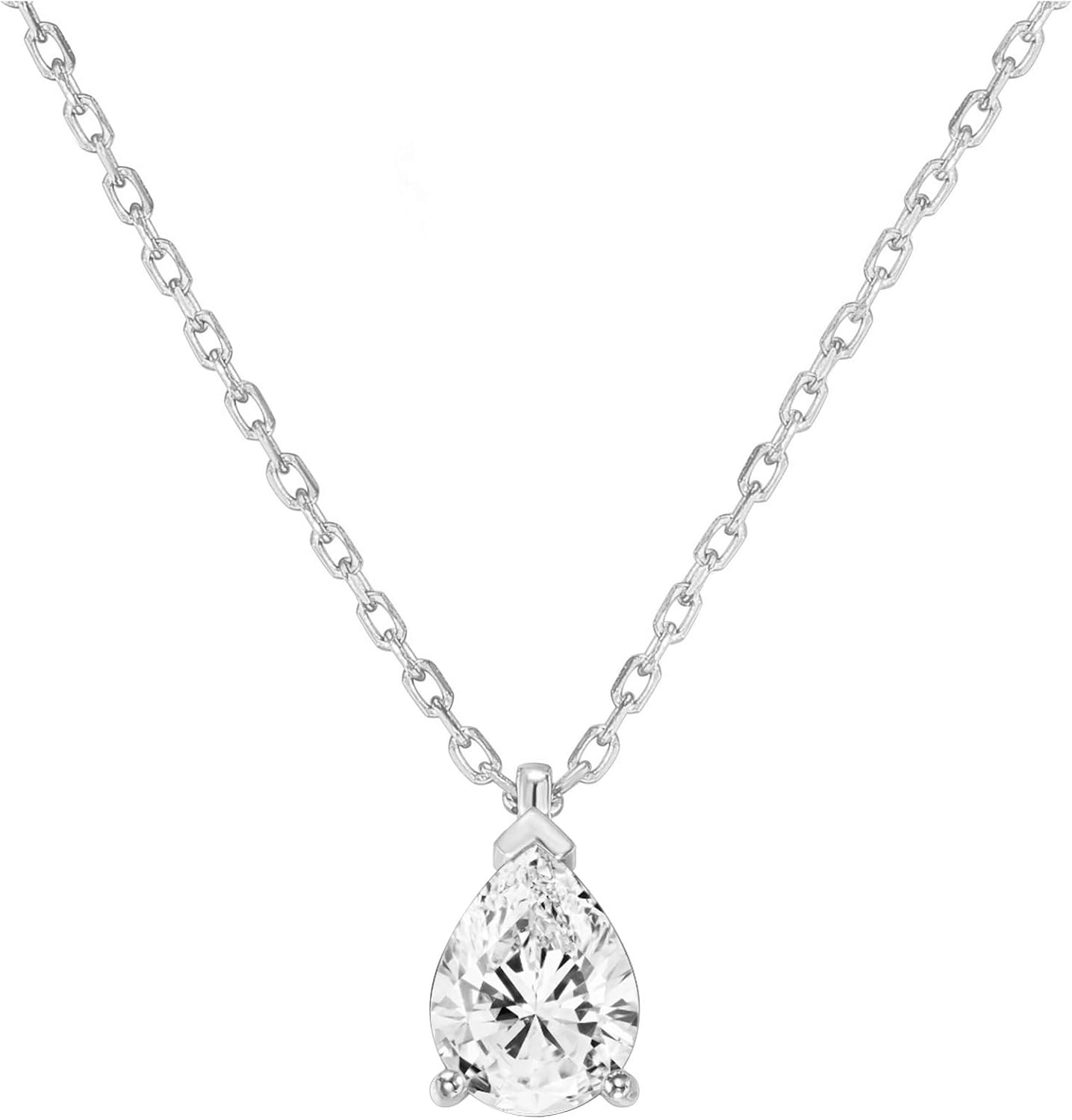 image:imagePAVOI 14K Gold Plated Cubic Zirconia Diamond Pendant Necklace for Women Adjustable SliderWhite Gold