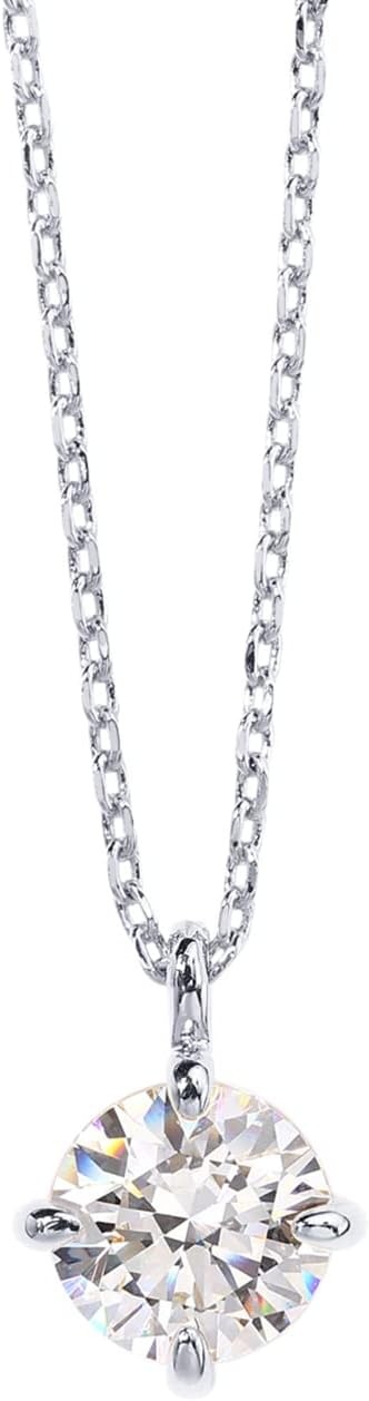 image:imagePAVOI 14K Gold Plated Cubic Zirconia Diamond Pendant Necklace for Women Adjustable SliderWhite Gold