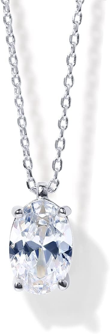 image:imagePAVOI 14K Gold Plated Cubic Zirconia Diamond Pendant Necklace for Women Adjustable SliderWhite Gold