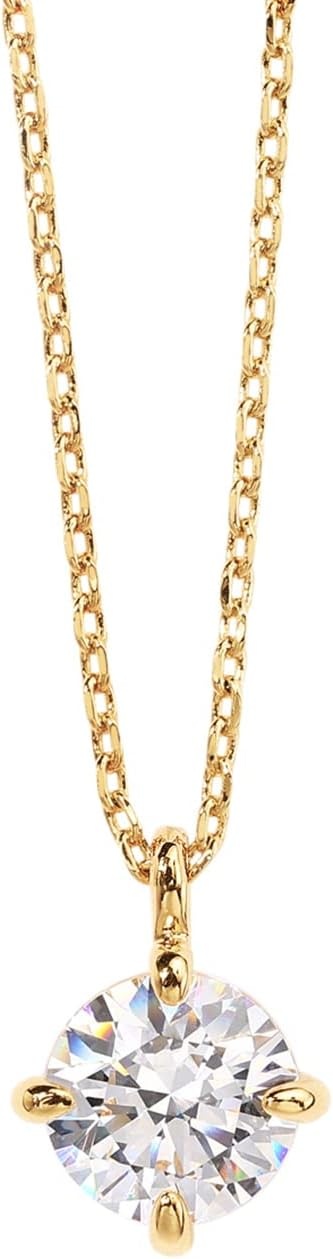 image:imagePAVOI 14K Gold Plated Cubic Zirconia Diamond Pendant Necklace for Women Adjustable SliderYellow Gold
