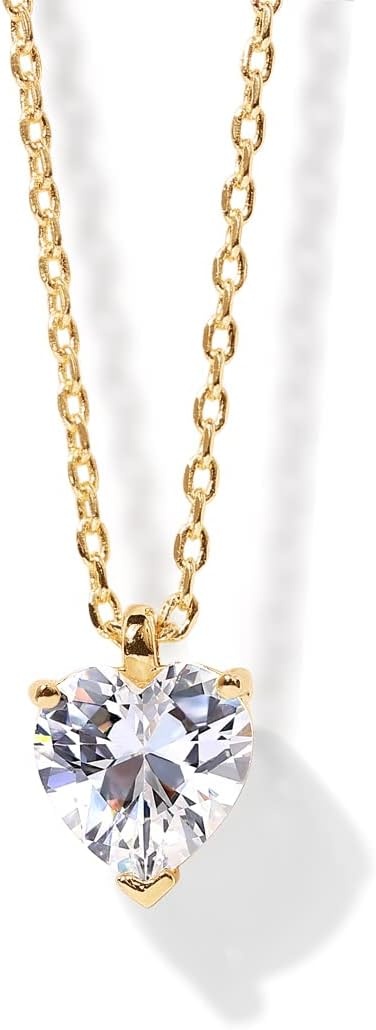 image:imagePAVOI 14K Gold Plated Cubic Zirconia Diamond Pendant Necklace for Women Adjustable SliderYellow Gold
