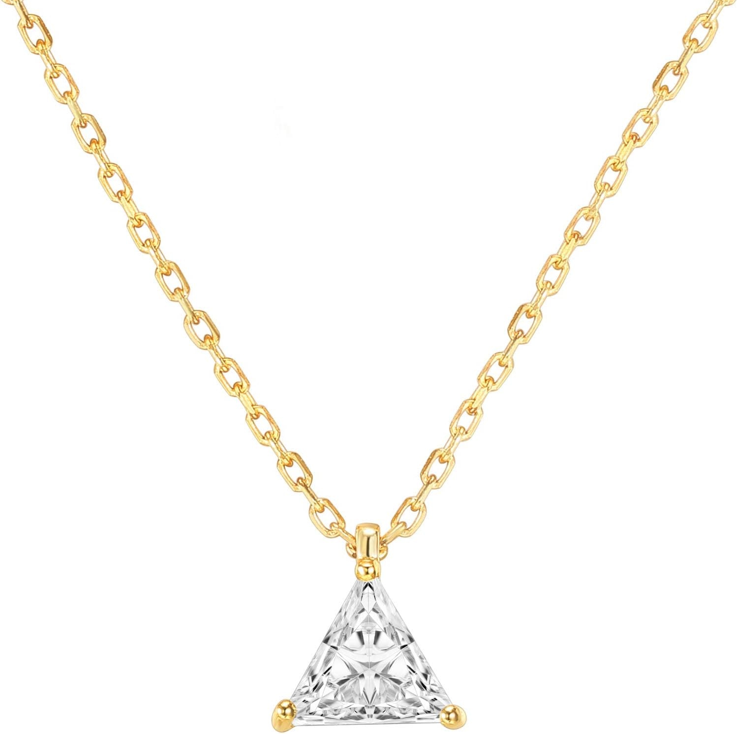 image:imagePAVOI 14K Gold Plated Cubic Zirconia Diamond Pendant Necklace for Women Adjustable SliderYellow Gold