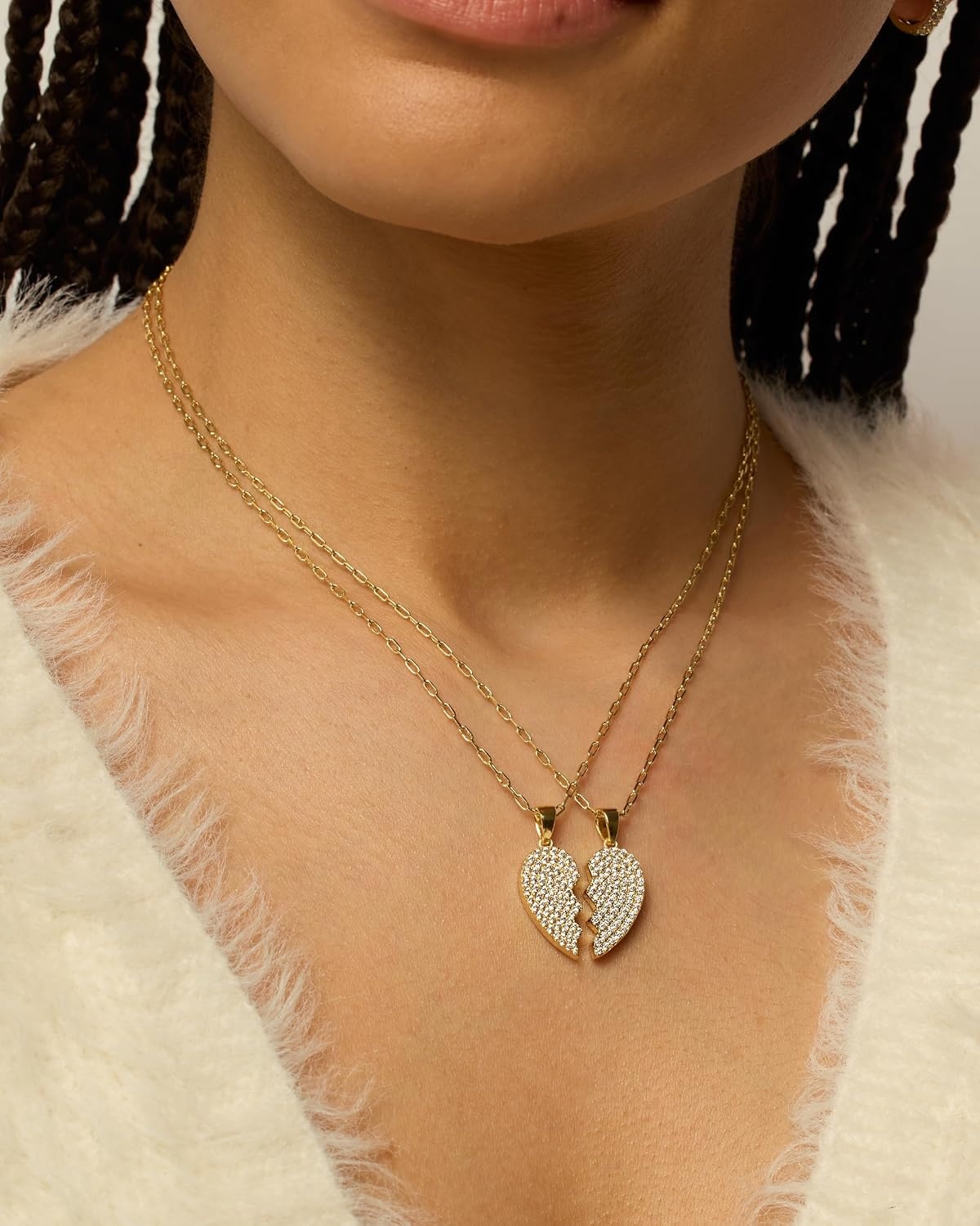 image:imagePAVOI 14K Gold Plated Cubic Zirconia Heart Necklace Cute Dainty Love Pendant Necklaces for Women Valentines Day Trendy JewelryYellow Gold