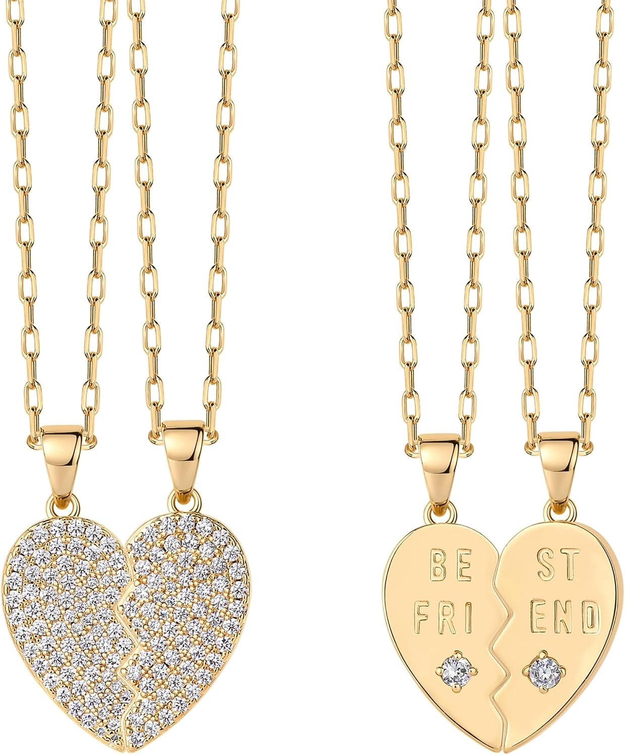 image:imagePAVOI 14K Gold Plated Cubic Zirconia Heart Necklace Cute Dainty Love Pendant Necklaces for Women Valentines Day Trendy JewelryYellow Gold