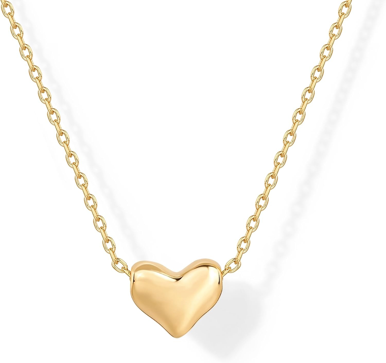 image:imagePAVOI 14K Gold Plated Cubic Zirconia Heart Necklace Cute Dainty Love Pendant Necklaces for Women Valentines Day Trendy JewelryYellow Gold
