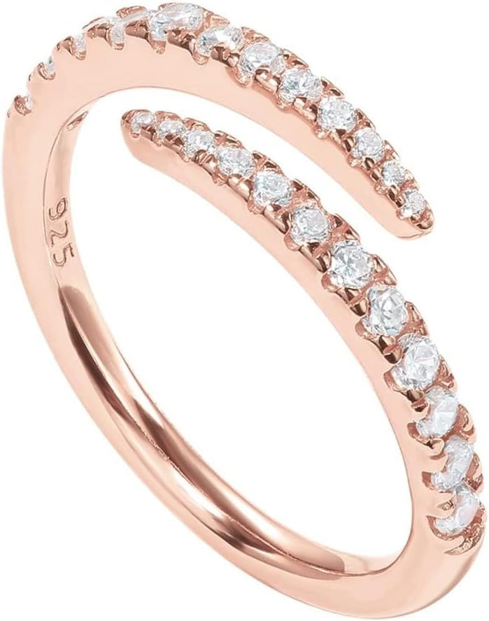 image:imagePAVOI 14K Gold Plated Cubic Zirconia Open Twist Eternity Band for WomenRose Gold