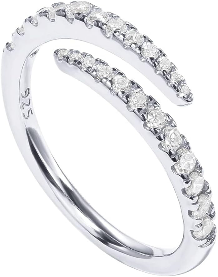 image:imagePAVOI 14K Gold Plated Cubic Zirconia Open Twist Eternity Band for WomenWhite Gold