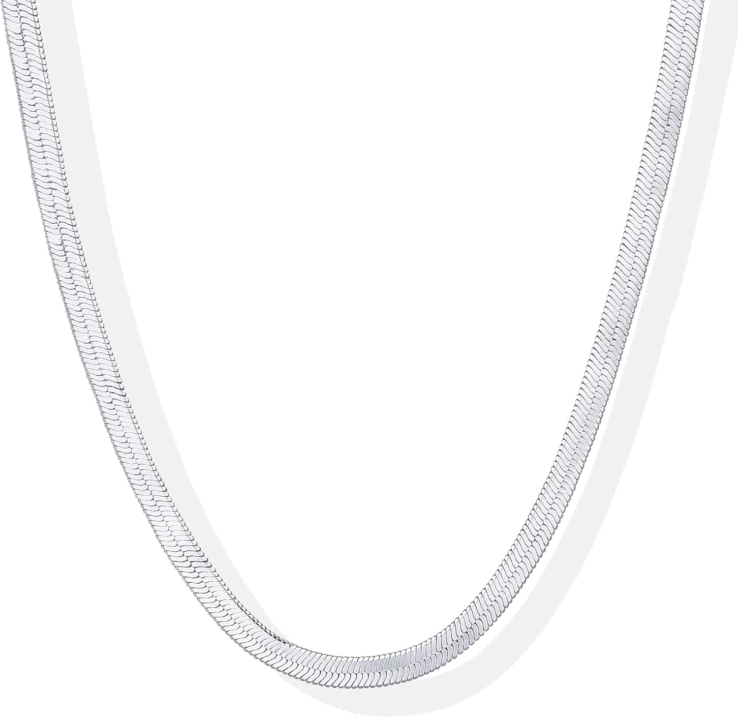 image:imagePAVOI 14K Gold Plated Curb Paperclip Box Sphere Bead Snake Herringbone and Figaro Chain Adjustable NecklaceWhite Gold