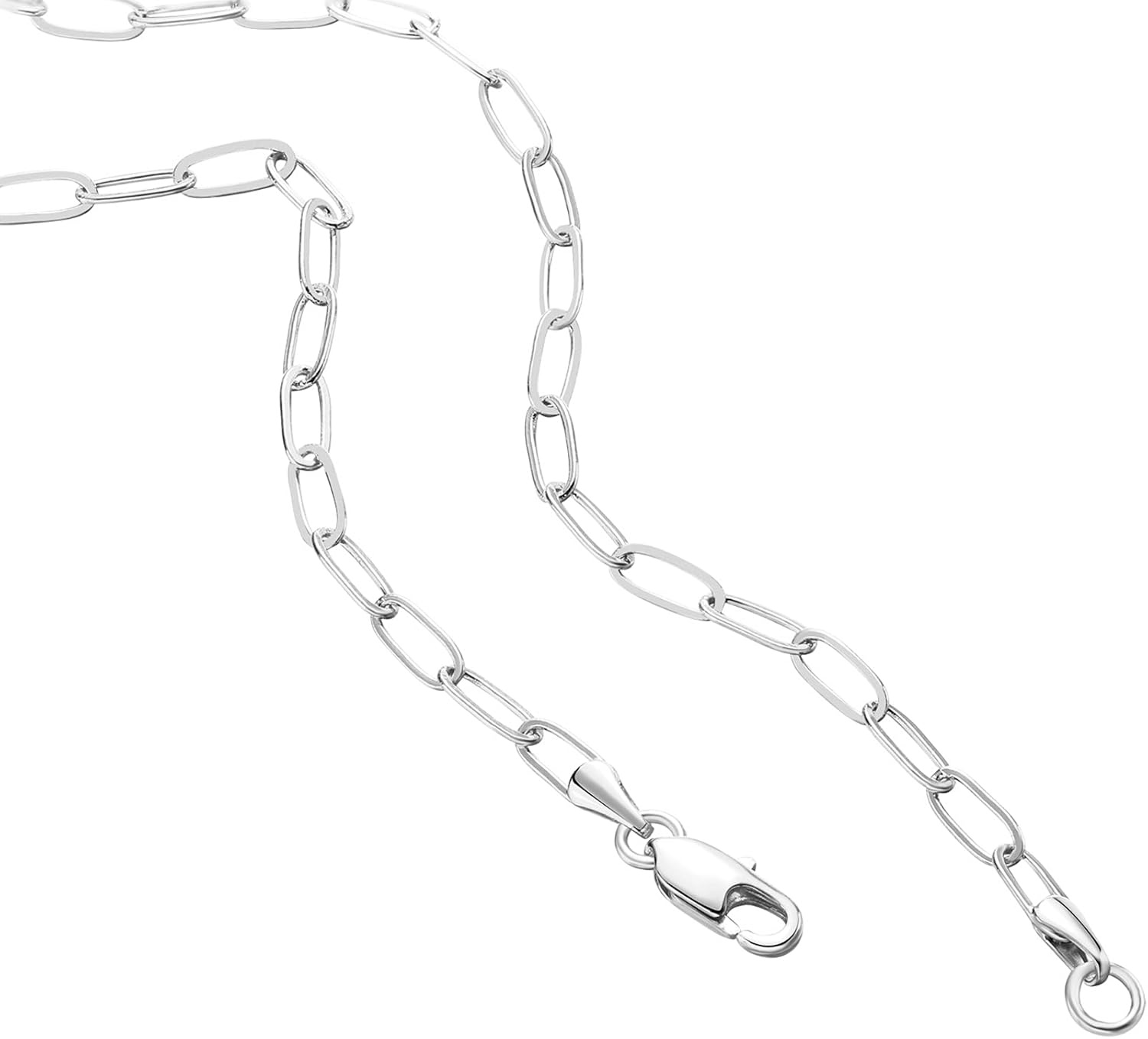 image:imagePAVOI 14K Gold Plated Curb Paperclip Box Sphere Bead Snake Herringbone and Figaro Chain Adjustable NecklaceWhite Gold
