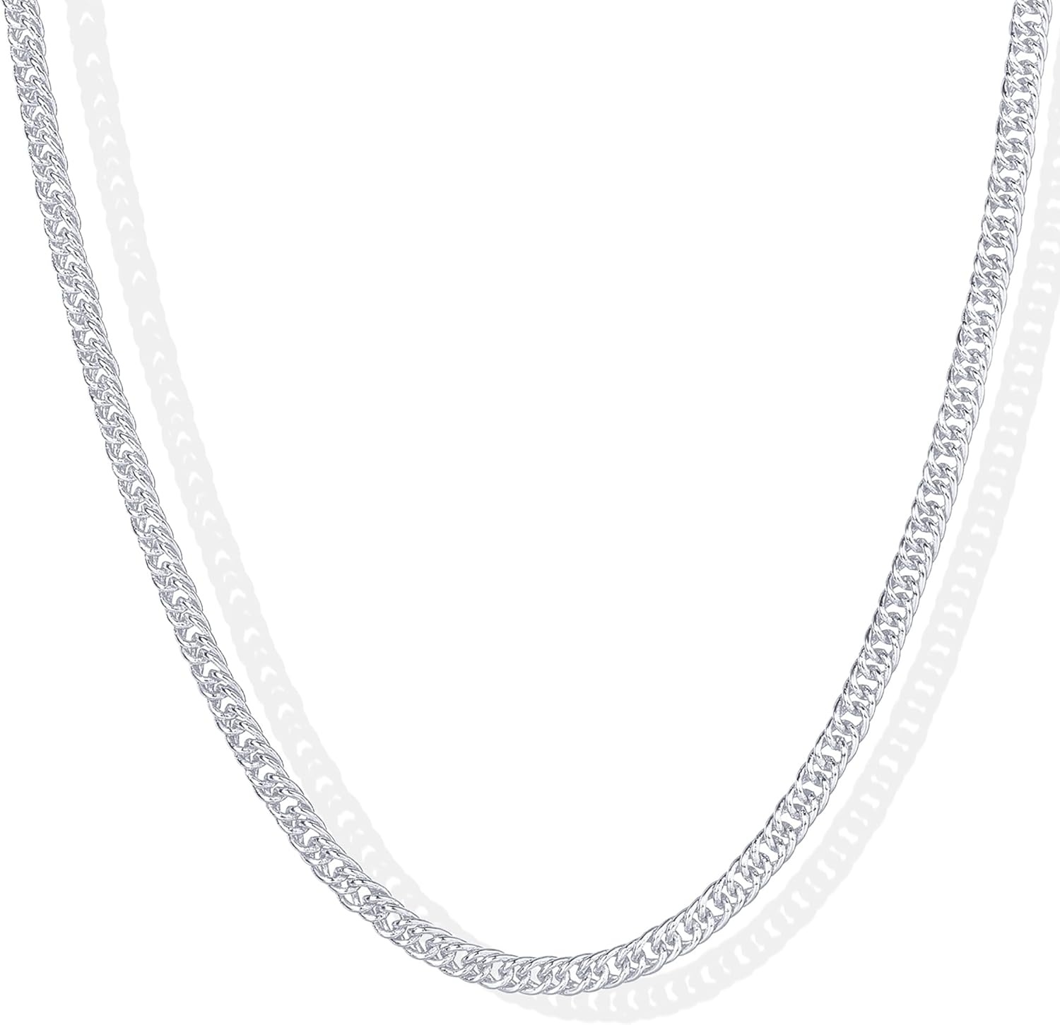 image:imagePAVOI 14K Gold Plated Curb Paperclip Box Sphere Bead Snake Herringbone and Figaro Chain Adjustable NecklaceWhite Gold
