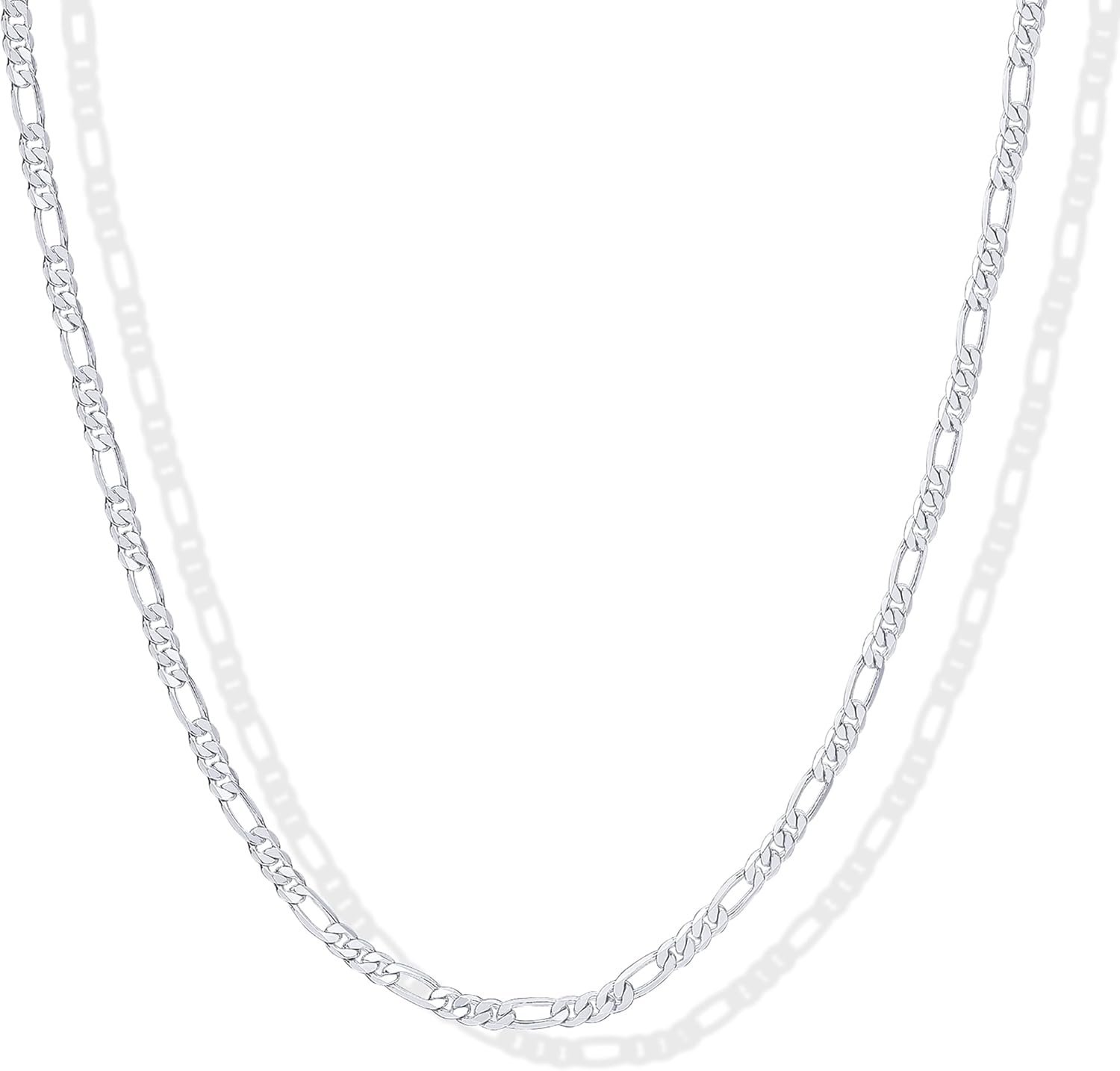 image:imagePAVOI 14K Gold Plated Curb Paperclip Box Sphere Bead Snake Herringbone and Figaro Chain Adjustable NecklaceWhite Gold
