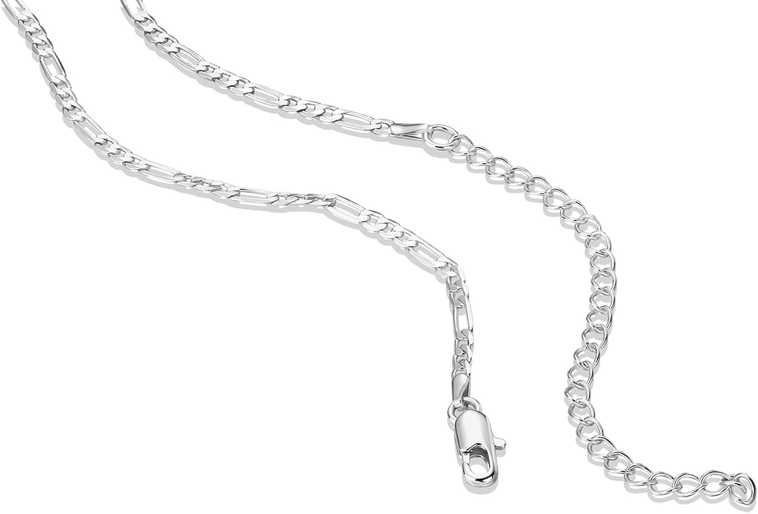 image:imagePAVOI 14K Gold Plated Curb Paperclip Box Sphere Bead Snake Herringbone and Figaro Chain Adjustable NecklaceWhite Gold