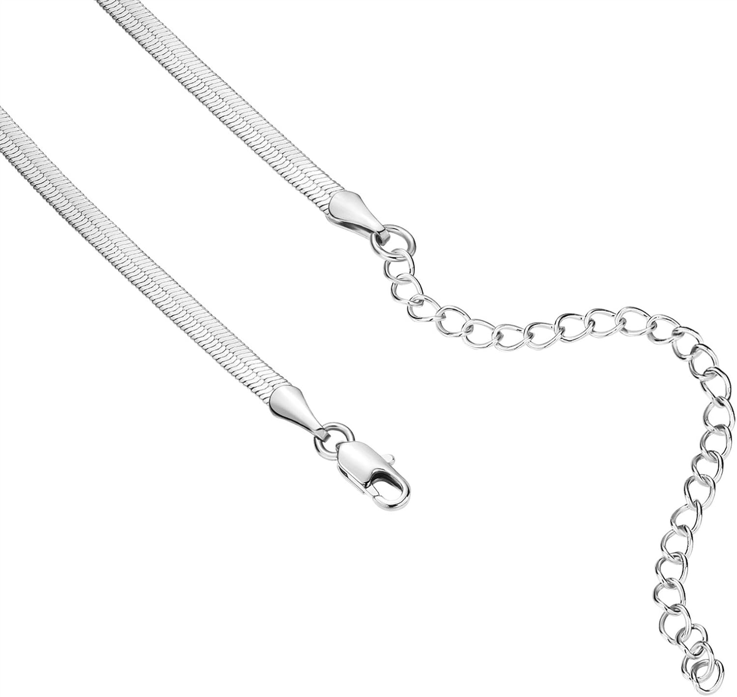 image:imagePAVOI 14K Gold Plated Curb Paperclip Box Sphere Bead Snake Herringbone and Figaro Chain Adjustable NecklaceWhite Gold