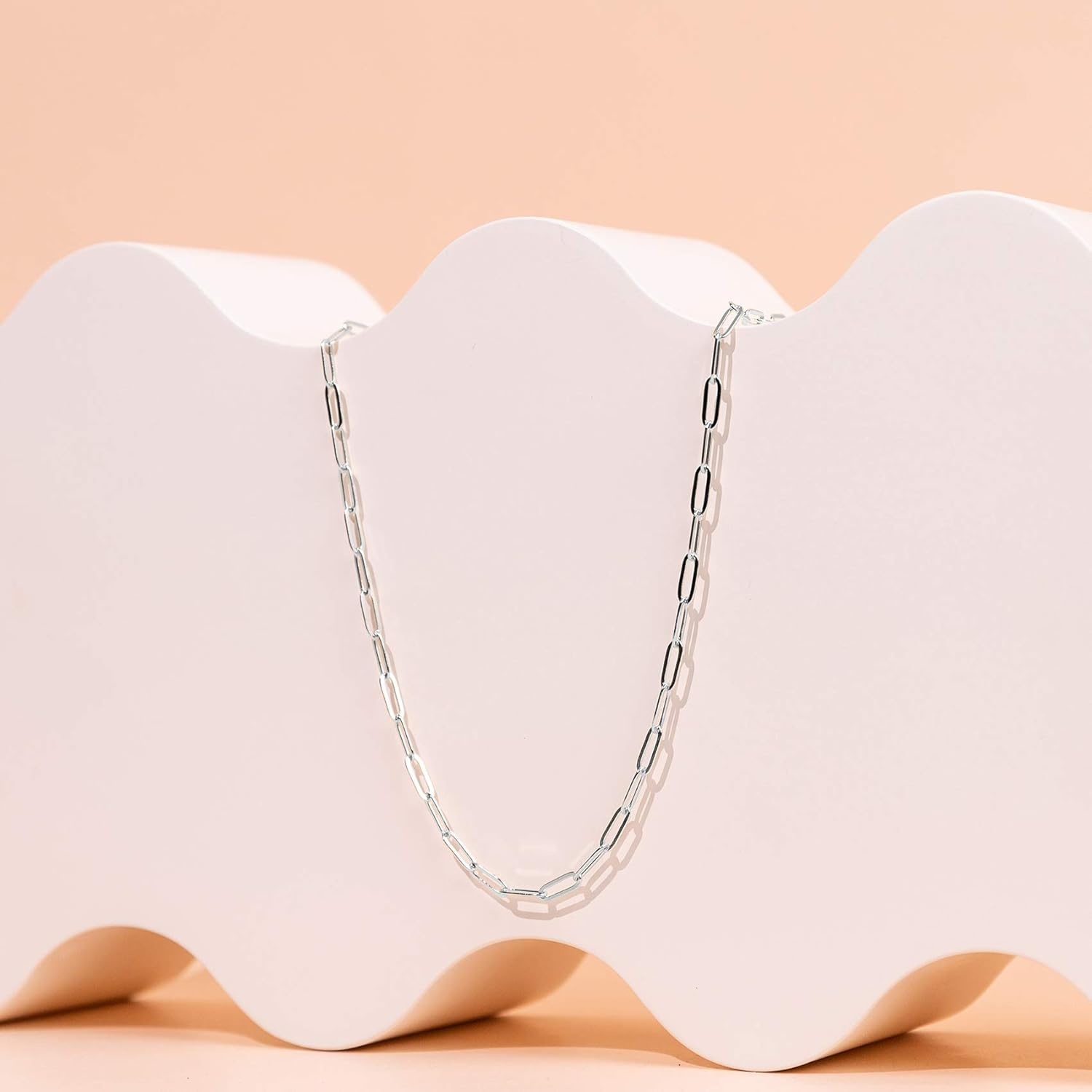 image:imagePAVOI 14K Gold Plated Curb Paperclip Box Sphere Bead Snake Herringbone and Figaro Chain Adjustable NecklaceWhite Gold