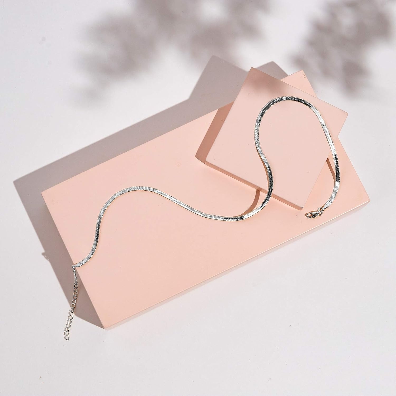 image:imagePAVOI 14K Gold Plated Curb Paperclip Box Sphere Bead Snake Herringbone and Figaro Chain Adjustable NecklaceWhite Gold