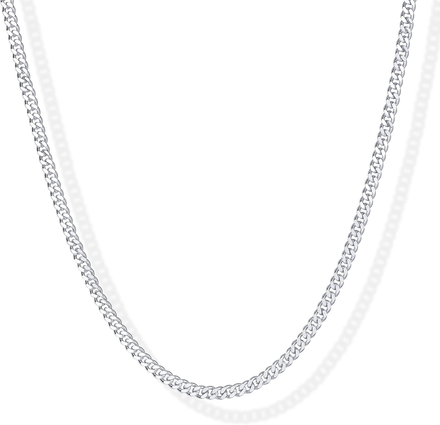 image:imagePAVOI 14K Gold Plated Curb Paperclip Box Sphere Bead Snake Herringbone and Figaro Chain Adjustable NecklaceWhite Gold