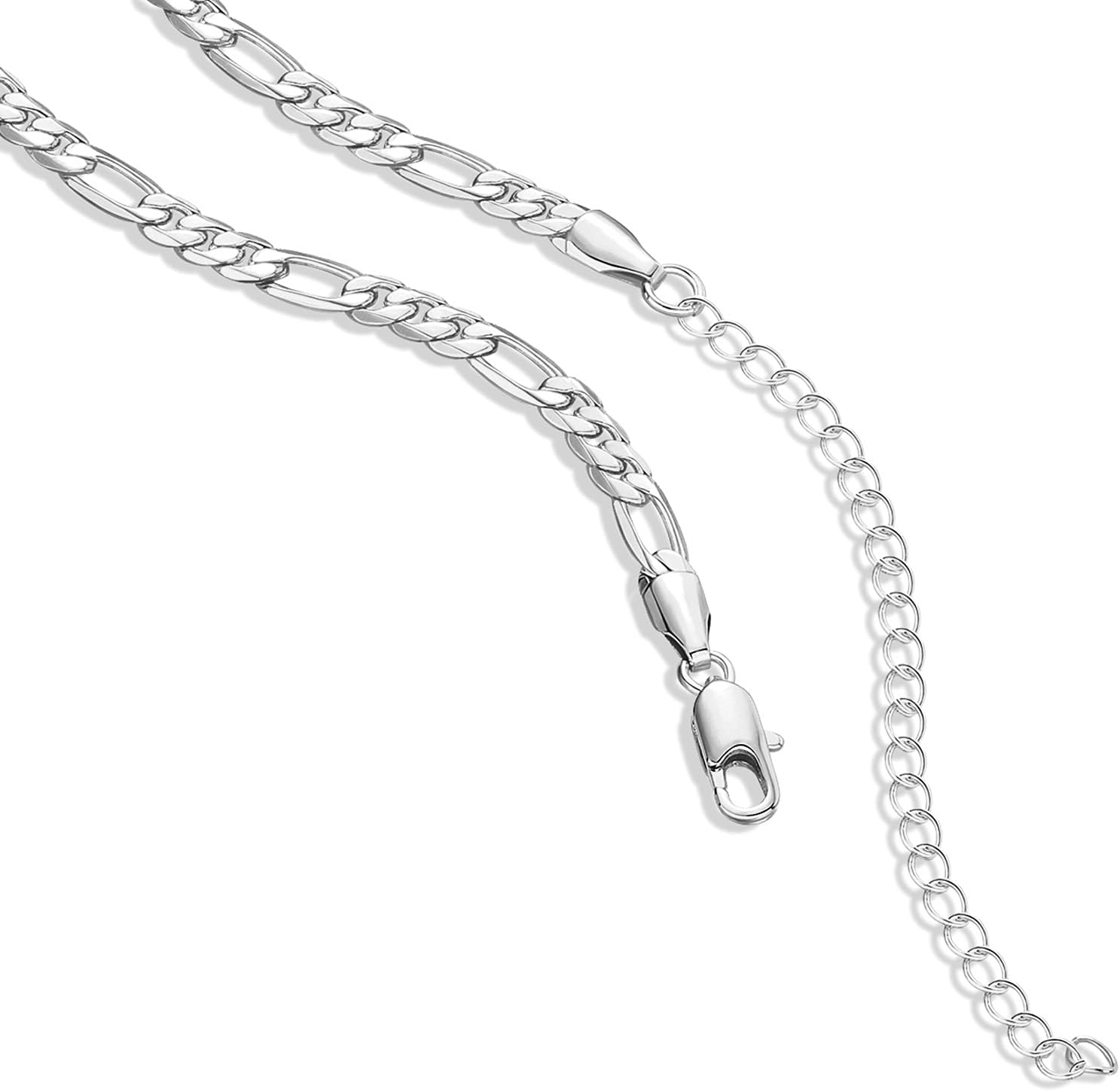 image:imagePAVOI 14K Gold Plated Curb Paperclip Box Sphere Bead Snake Herringbone and Figaro Chain Adjustable NecklaceWhite Gold