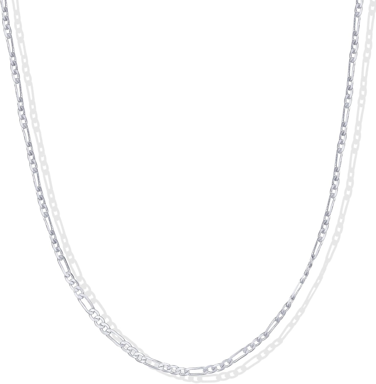 image:imagePAVOI 14K Gold Plated Curb Paperclip Box Sphere Bead Snake Herringbone and Figaro Chain Adjustable NecklaceWhite Gold