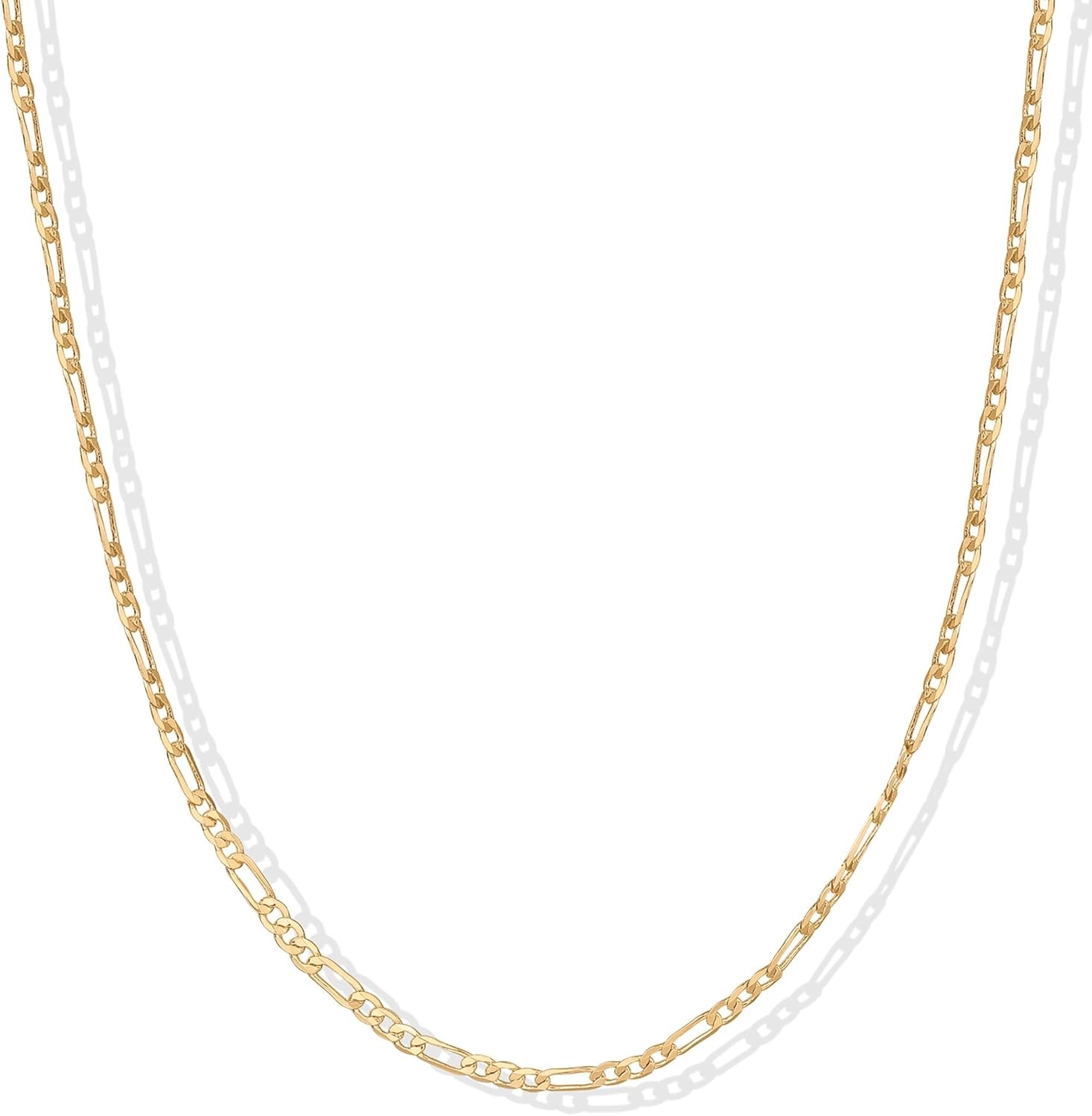 image:imagePAVOI 14K Gold Plated Curb Paperclip Box Sphere Bead Snake Herringbone and Figaro Chain Adjustable NecklaceYellow Gold