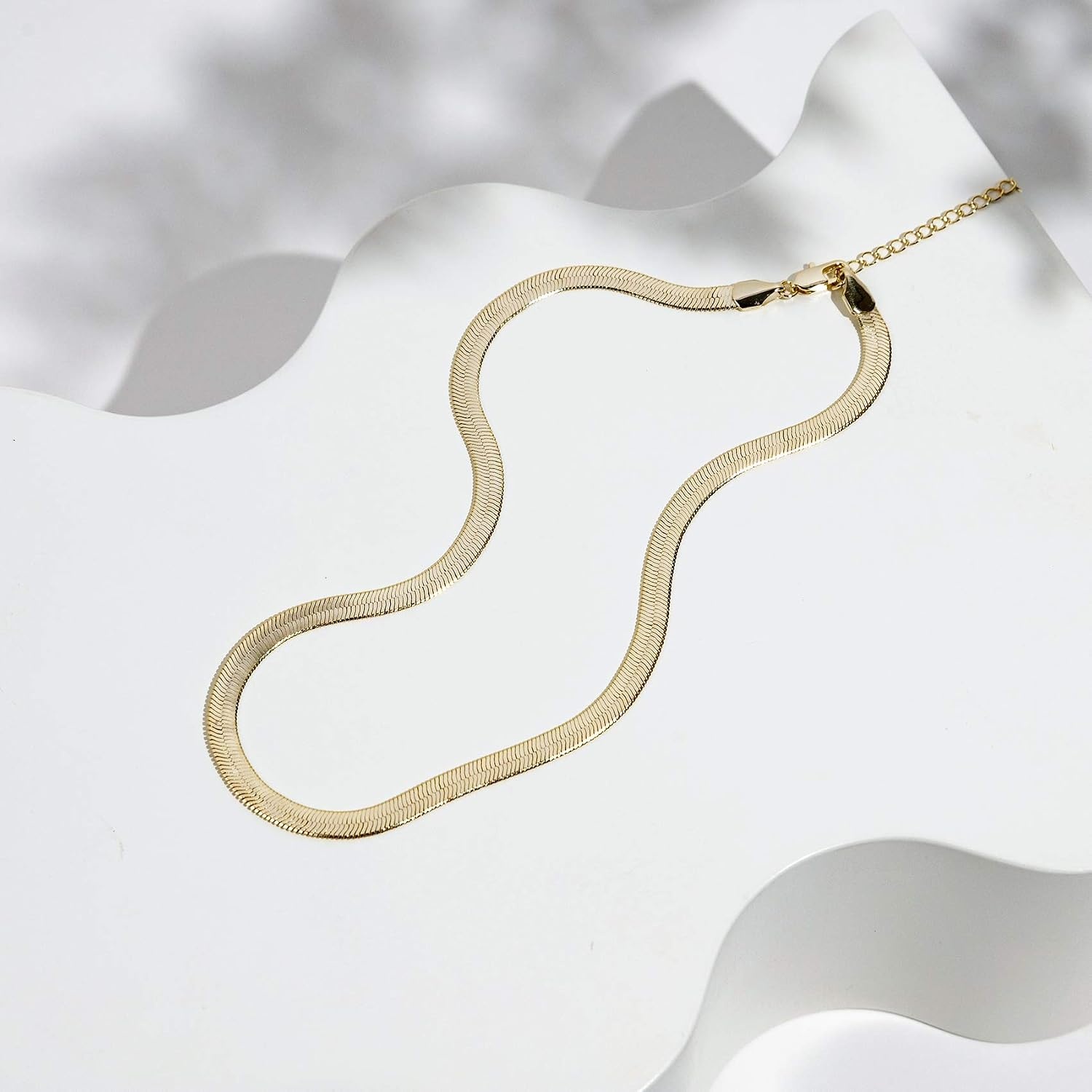 image:imagePAVOI 14K Gold Plated Curb Paperclip Box Sphere Bead Snake Herringbone and Figaro Chain Adjustable NecklaceYellow Gold