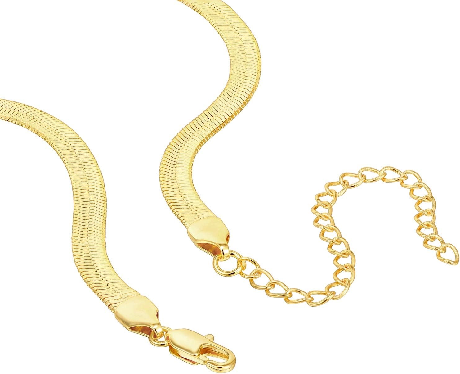 image:imagePAVOI 14K Gold Plated Curb Paperclip Box Sphere Bead Snake Herringbone and Figaro Chain Adjustable NecklaceYellow Gold