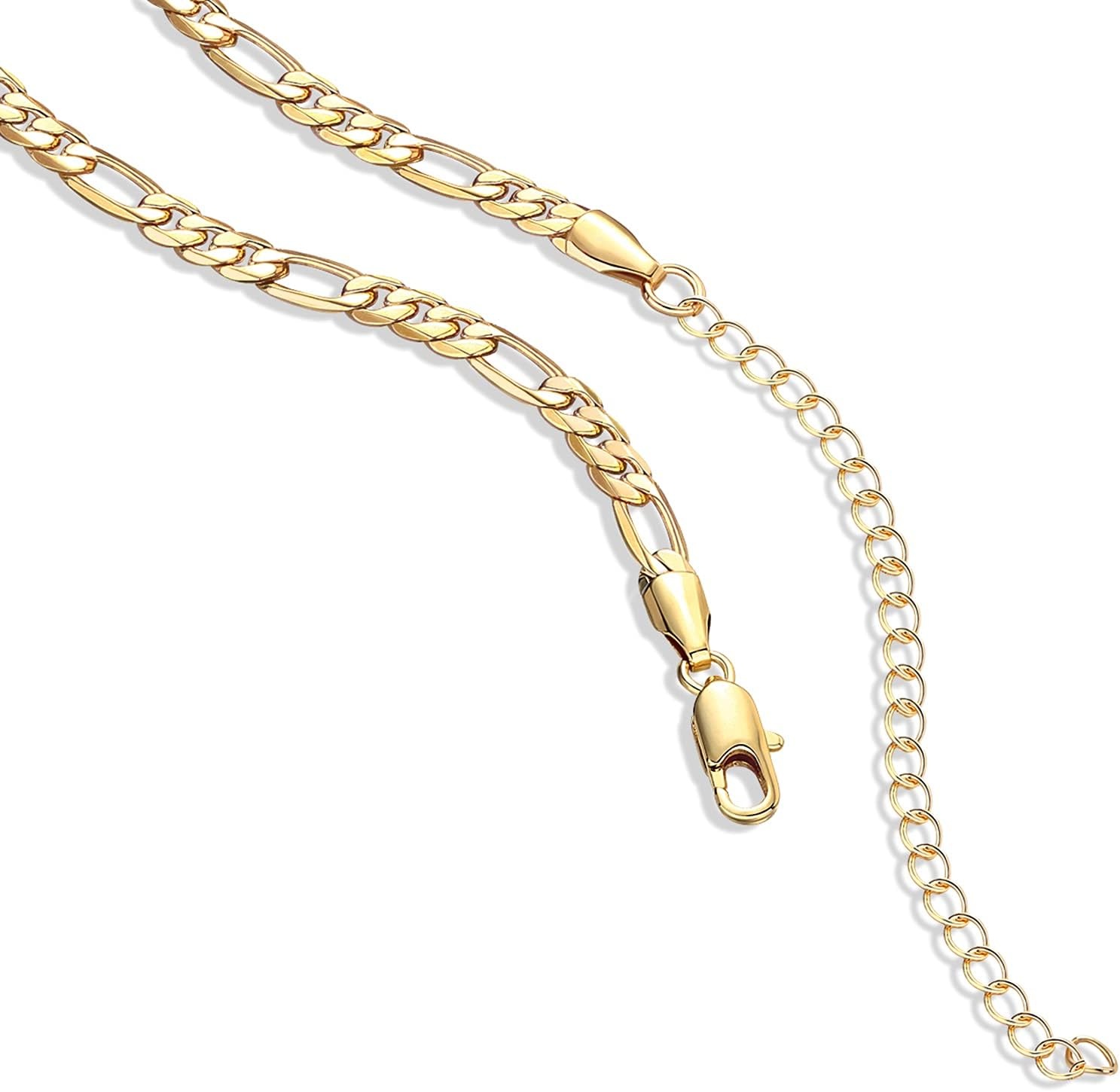 image:imagePAVOI 14K Gold Plated Curb Paperclip Box Sphere Bead Snake Herringbone and Figaro Chain Adjustable NecklaceYellow Gold