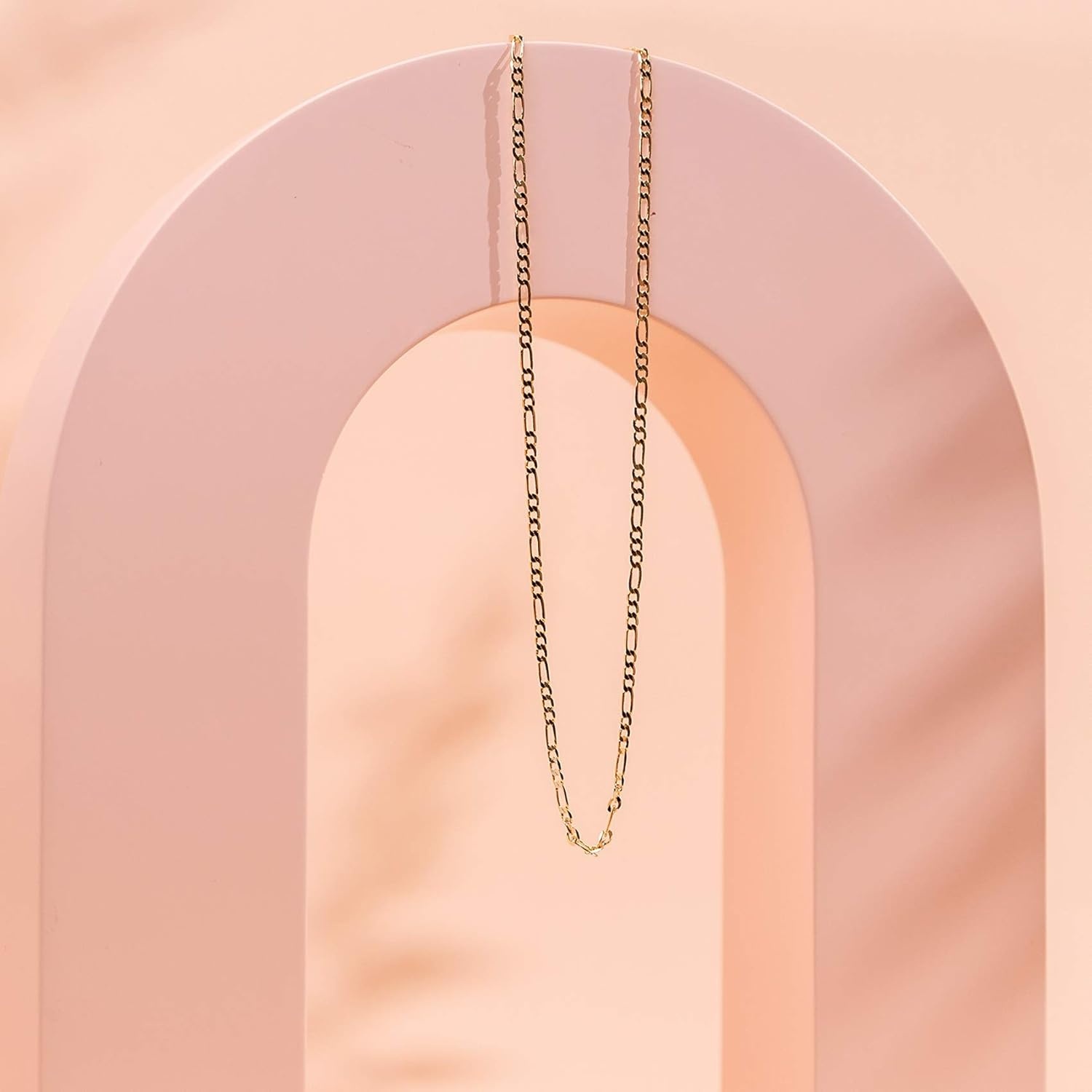 image:imagePAVOI 14K Gold Plated Curb Paperclip Box Sphere Bead Snake Herringbone and Figaro Chain Adjustable NecklaceYellow Gold