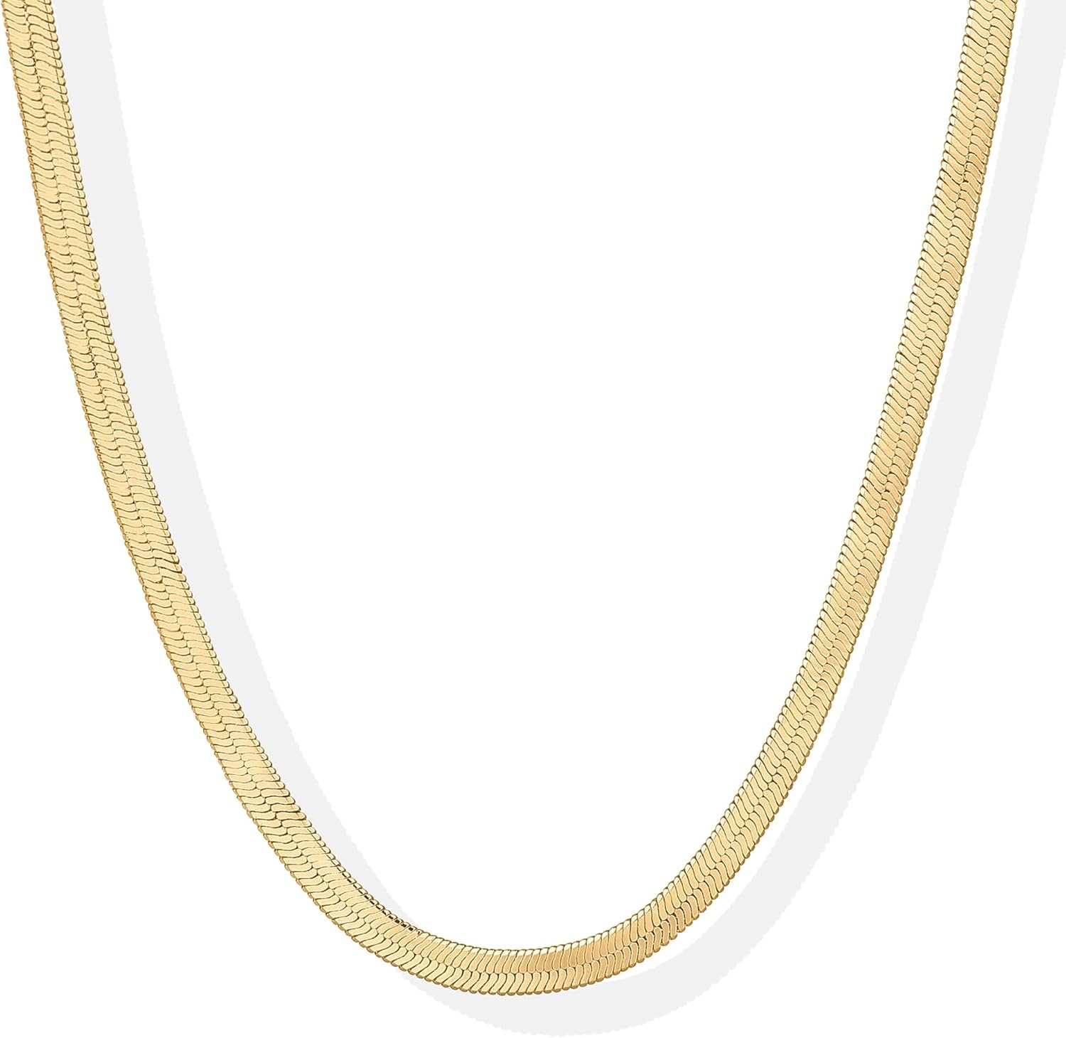 image:imagePAVOI 14K Gold Plated Curb Paperclip Box Sphere Bead Snake Herringbone and Figaro Chain Adjustable NecklaceYellow Gold