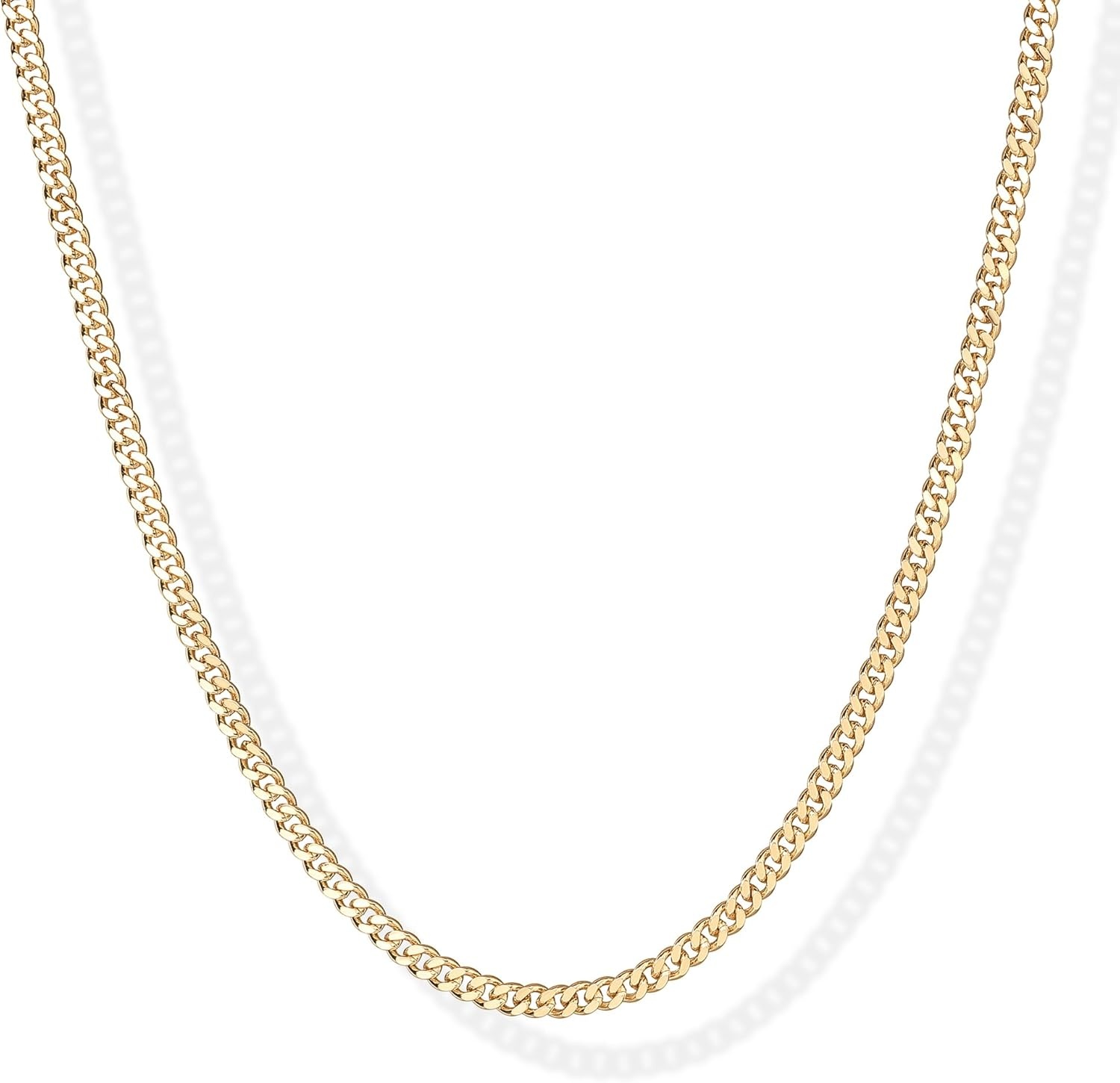 image:imagePAVOI 14K Gold Plated Curb Paperclip Box Sphere Bead Snake Herringbone and Figaro Chain Adjustable NecklaceYellow Gold