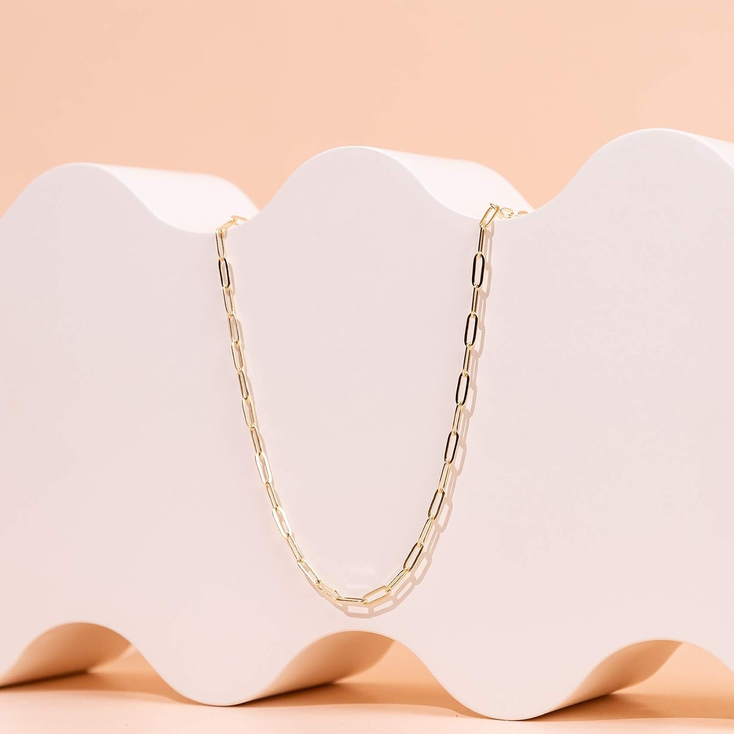 image:imagePAVOI 14K Gold Plated Curb Paperclip Box Sphere Bead Snake Herringbone and Figaro Chain Adjustable NecklaceYellow Gold