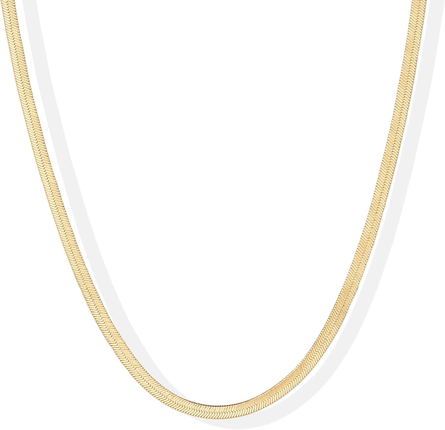 image:imagePAVOI 14K Gold Plated Curb Paperclip Box Sphere Bead Snake Herringbone and Figaro Chain Adjustable NecklaceYellow Gold