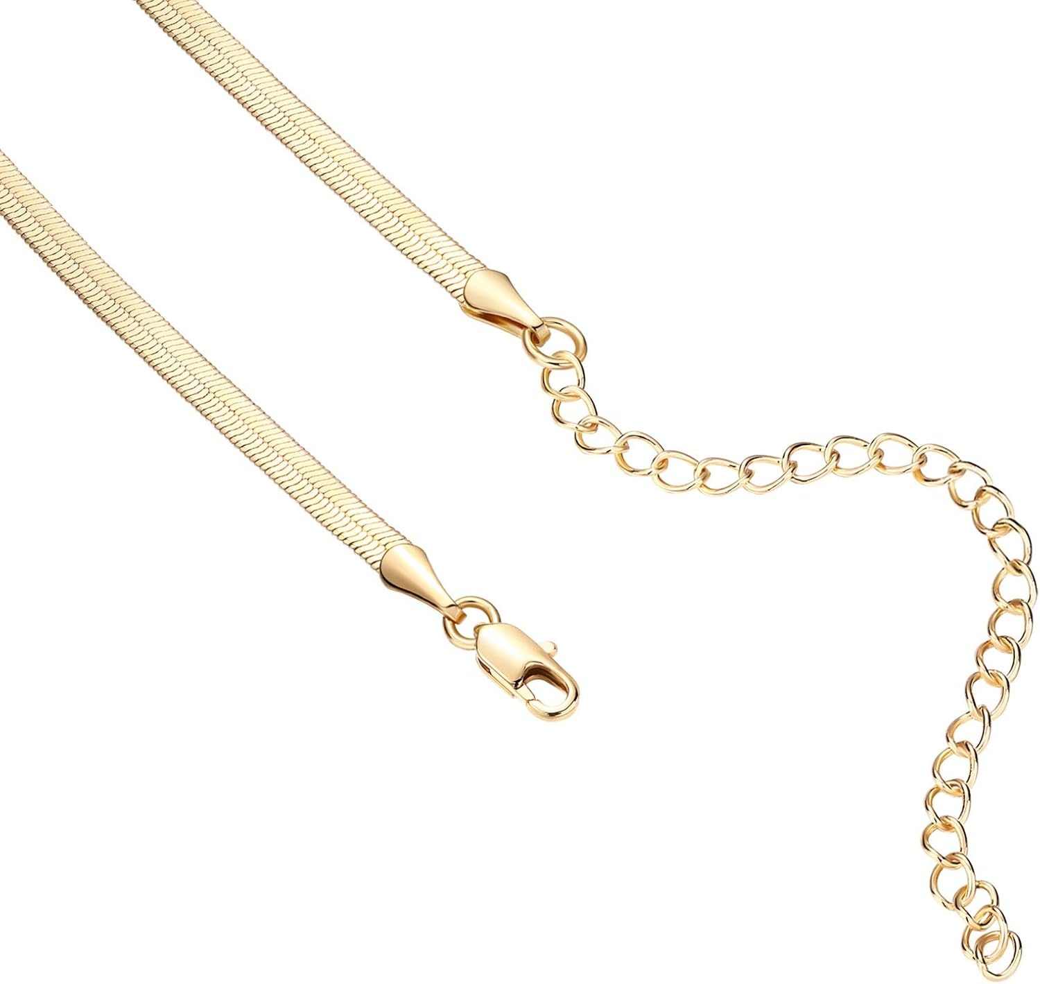 image:imagePAVOI 14K Gold Plated Curb Paperclip Box Sphere Bead Snake Herringbone and Figaro Chain Adjustable NecklaceYellow Gold