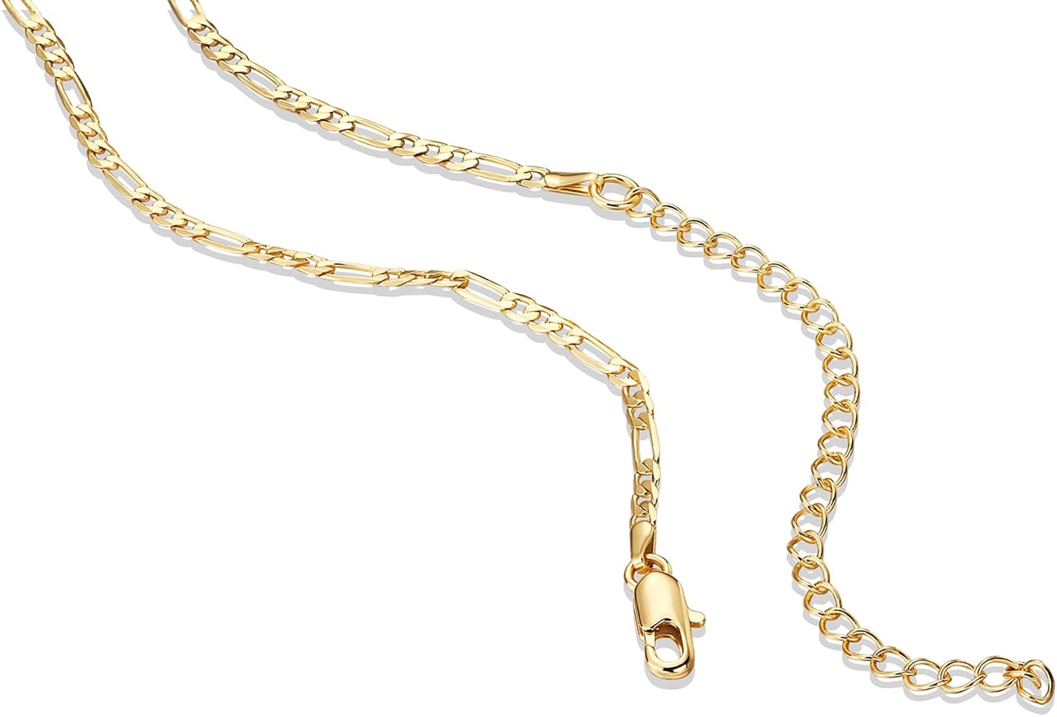 image:imagePAVOI 14K Gold Plated Curb Paperclip Box Sphere Bead Snake Herringbone and Figaro Chain Adjustable NecklaceYellow Gold
