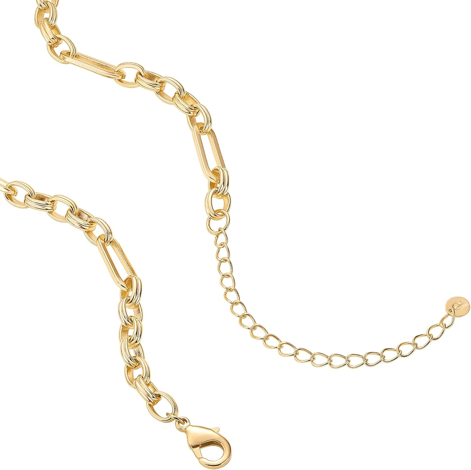 image:imagePAVOI 14K Gold Plated Curb Paperclip Box Sphere Bead Snake Herringbone and Figaro Chain Adjustable NecklaceYellow Gold