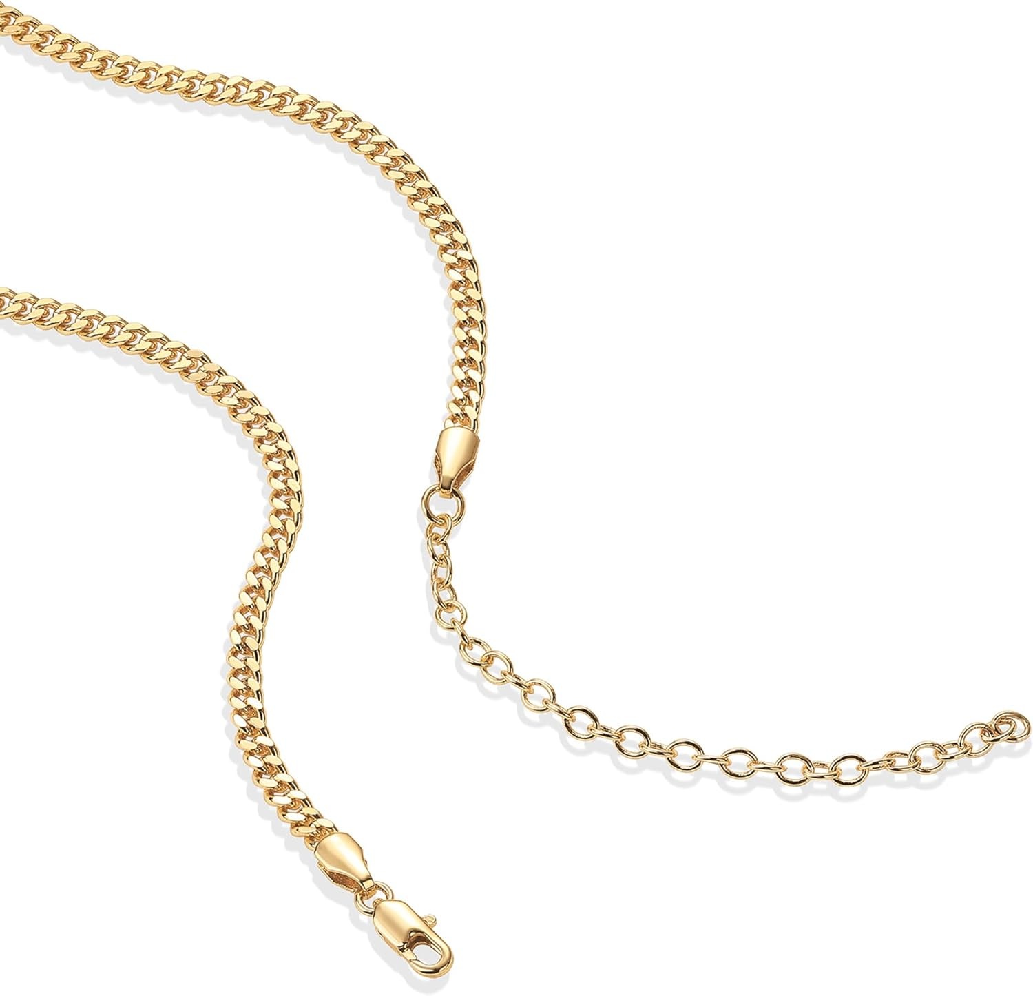 image:imagePAVOI 14K Gold Plated Curb Paperclip Box Sphere Bead Snake Herringbone and Figaro Chain Adjustable NecklaceYellow Gold