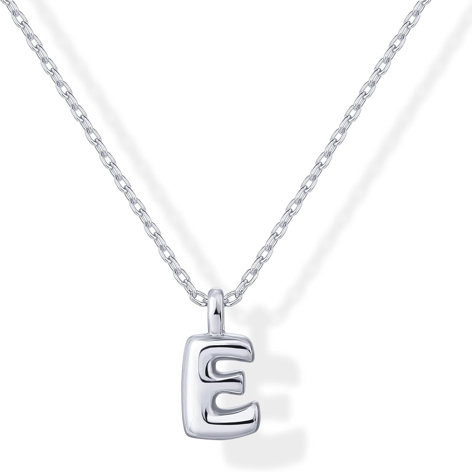 image:imagePAVOI 14K Gold Plated Dainty Chunky Bubble Initial Letter Pendant Necklace for Women Alphabet Letter NecklaceWhite Gold