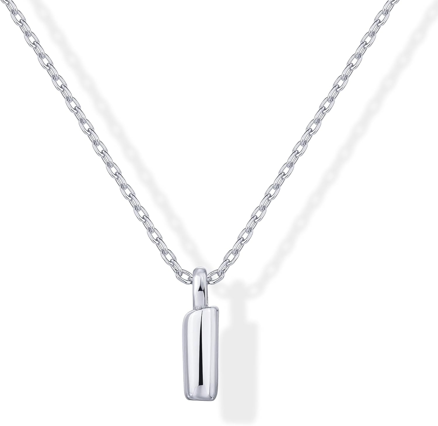 image:imagePAVOI 14K Gold Plated Dainty Chunky Bubble Initial Letter Pendant Necklace for Women Alphabet Letter NecklaceWhite Gold