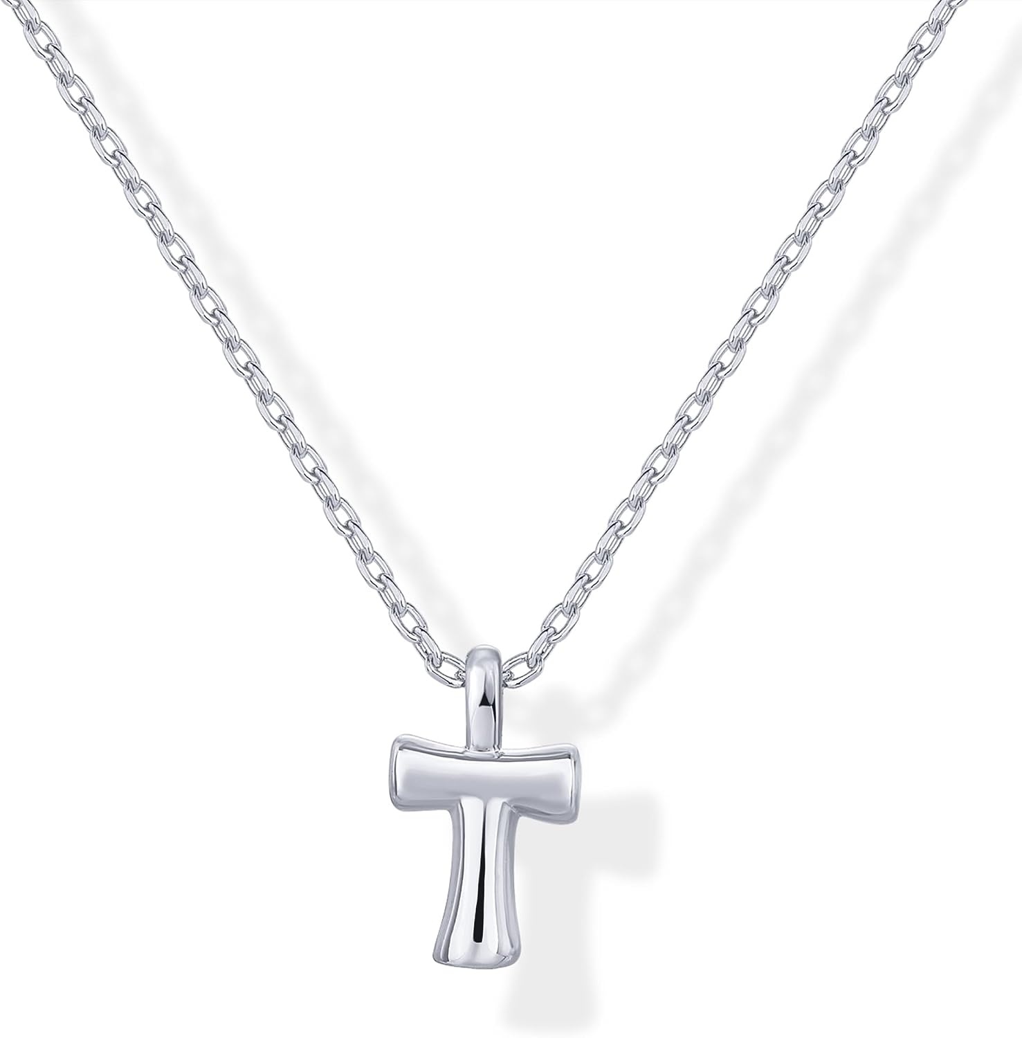 image:imagePAVOI 14K Gold Plated Dainty Chunky Bubble Initial Letter Pendant Necklace for Women Alphabet Letter NecklaceWhite Gold