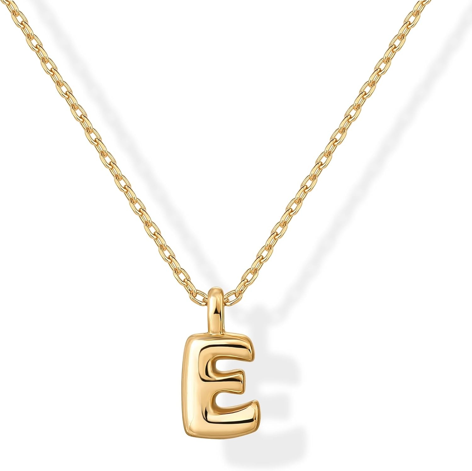 image:imagePAVOI 14K Gold Plated Dainty Chunky Bubble Initial Letter Pendant Necklace for Women Alphabet Letter NecklaceYellow Gold