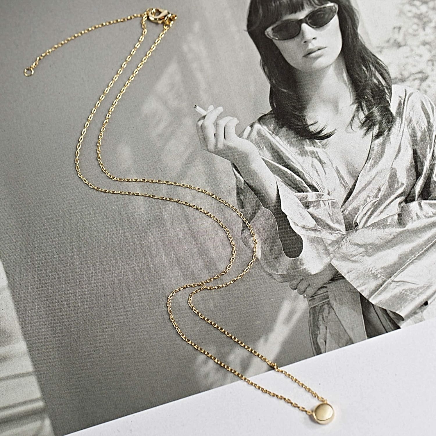 image:imagePAVOI 14K Gold Plated Dainty Cubic Zirconia Pendant Necklace for Women Dot Elephant Butterfly Pineapple Lock Knot Palm Tree Bow Smiley Pendant Layering Chain NecklacesYellow Gold