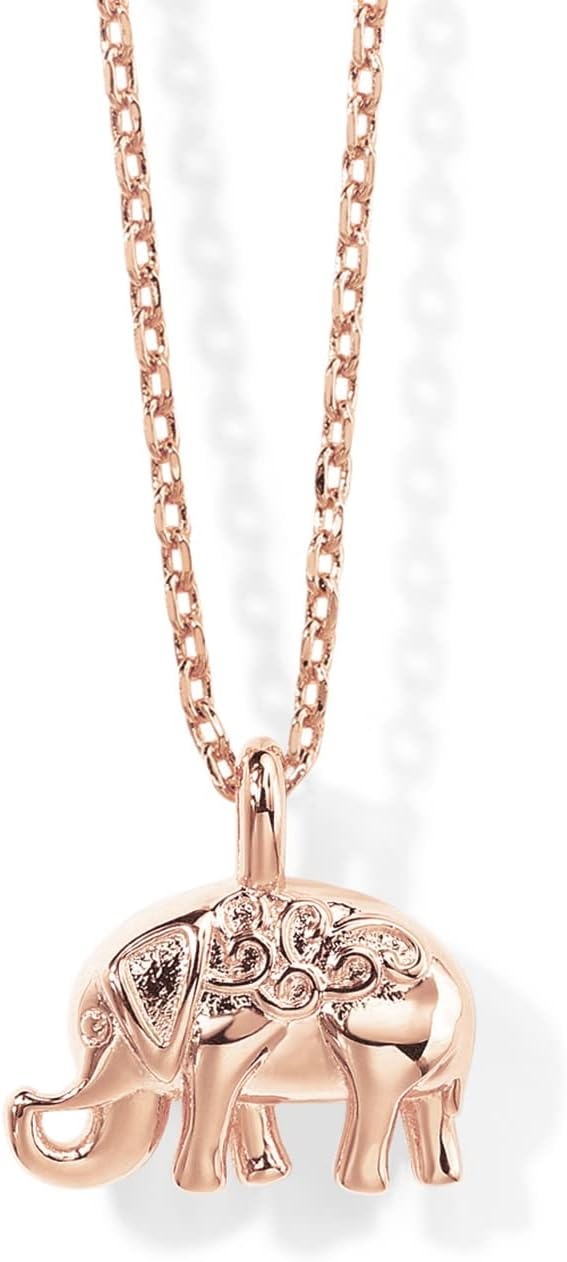 image:imagePAVOI 14K Gold Plated Dainty Cubic Zirconia Pendant Necklace for Women Dot Elephant Butterfly Pineapple Lock Knot Palm Tree Bow Smiley Pendant Layering Chain NecklacesRose Gold