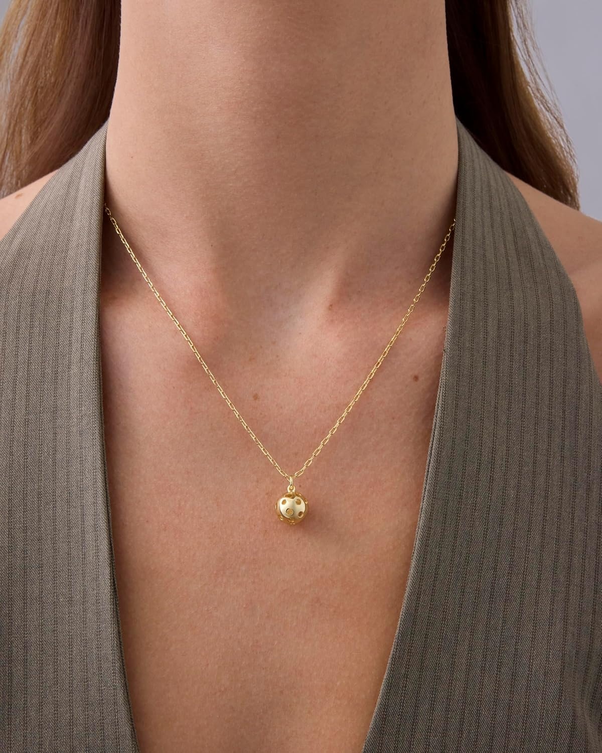 image:imagePAVOI 14K Gold Plated Dainty Cubic Zirconia Pendant Necklace for Women Dot Elephant Butterfly Pineapple Lock Knot Palm Tree Bow Smiley Pendant Layering Chain NecklacesYellow Gold