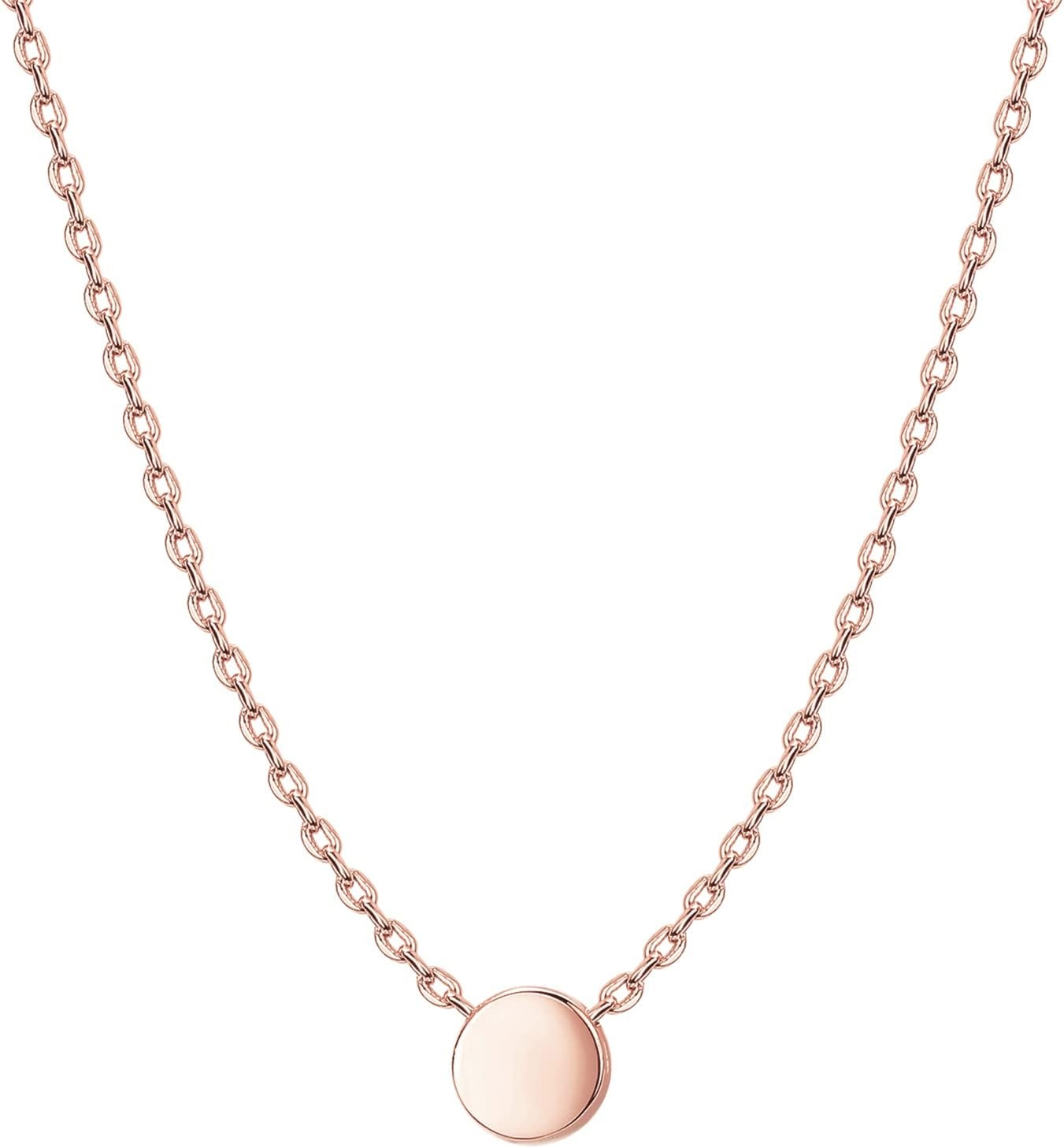 image:imagePAVOI 14K Gold Plated Dainty Cubic Zirconia Pendant Necklace for Women Dot Elephant Butterfly Pineapple Lock Knot Palm Tree Bow Smiley Pendant Layering Chain NecklacesRose Gold