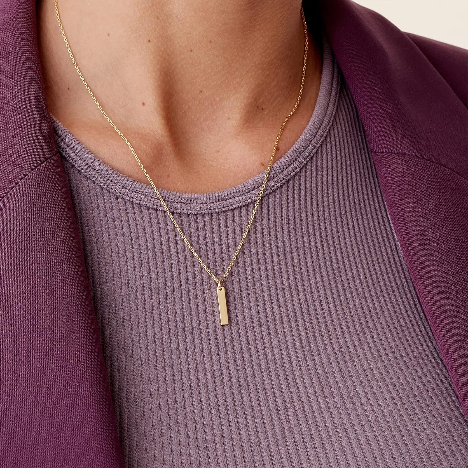 image:imagePAVOI 14K Gold Plated Dainty Cubic Zirconia Pendant Necklace for Women Dot Elephant Butterfly Pineapple Lock Knot Palm Tree Bow Smiley Pendant Layering Chain NecklacesYellow Gold