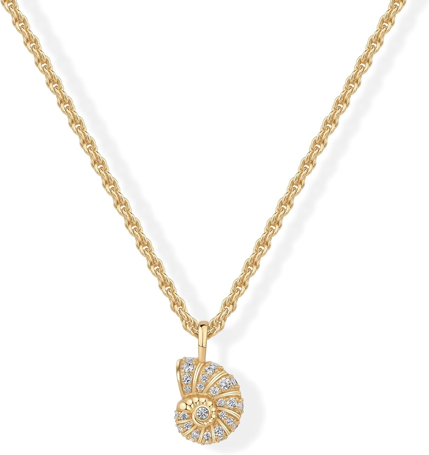 image:imagePAVOI 14K Gold Plated Dainty Cubic Zirconia Pendant Necklace for Women Dot Elephant Butterfly Pineapple Lock Knot Palm Tree Bow Smiley Pendant Layering Chain NecklacesYellow Gold