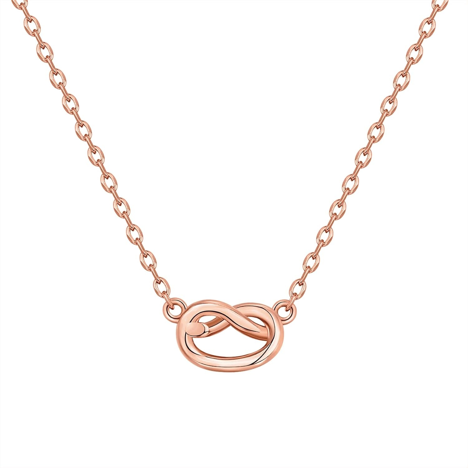 image:imagePAVOI 14K Gold Plated Dainty Cubic Zirconia Pendant Necklace for Women Dot Elephant Butterfly Pineapple Lock Knot Palm Tree Bow Smiley Pendant Layering Chain NecklacesRose Gold