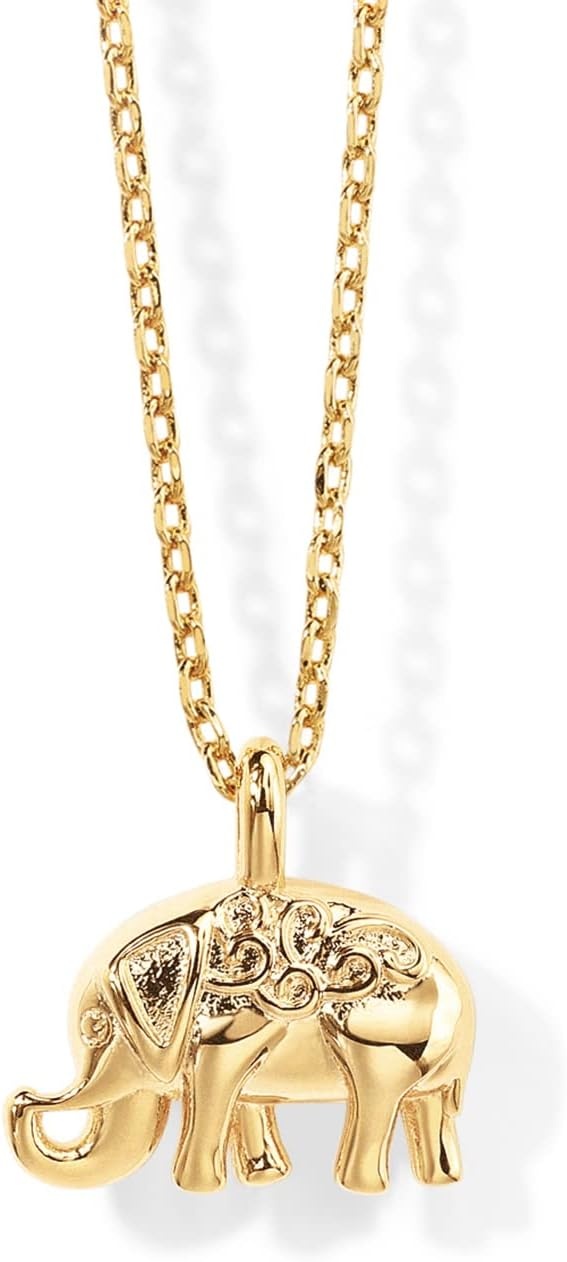 image:imagePAVOI 14K Gold Plated Dainty Cubic Zirconia Pendant Necklace for Women Dot Elephant Butterfly Pineapple Lock Knot Palm Tree Bow Smiley Pendant Layering Chain NecklacesYellow Gold
