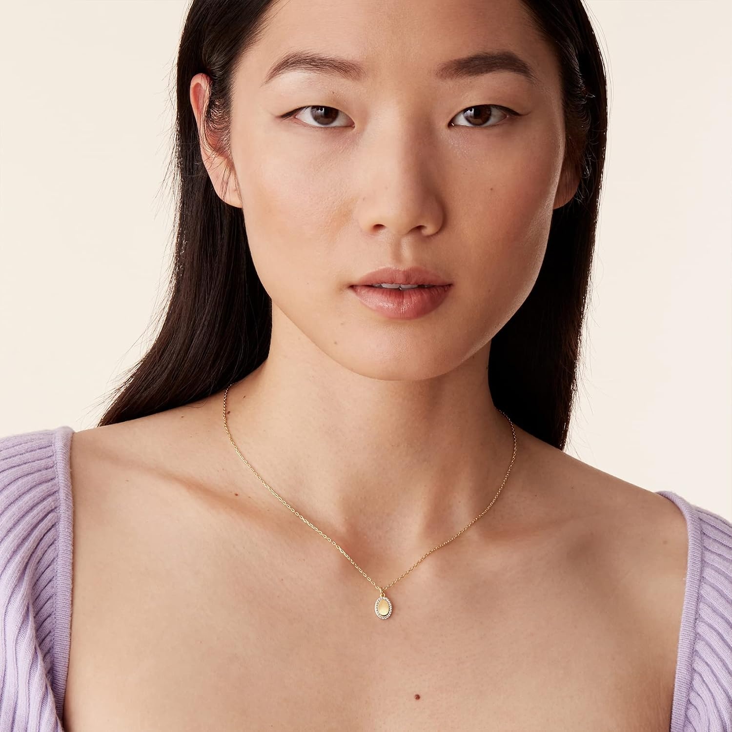 image:imagePAVOI 14K Gold Plated Dainty Cubic Zirconia Pendant Necklace for Women Dot Elephant Butterfly Pineapple Lock Knot Palm Tree Bow Smiley Pendant Layering Chain NecklacesYellow Gold